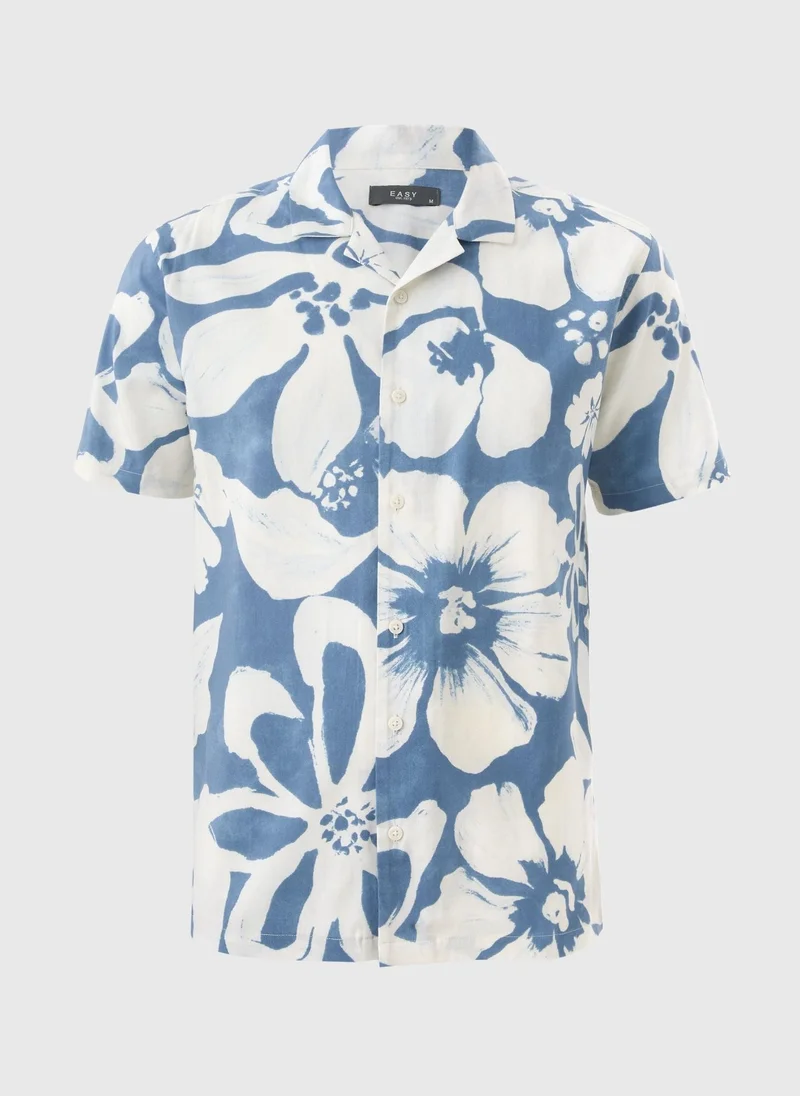 ماتلان Blue Smart Floral Shirt